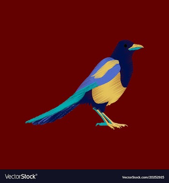 Flat shading style icon magpie vector image