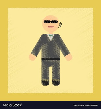 Flat shading style icon male guard vector image