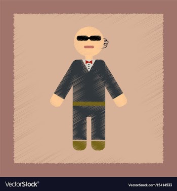 Flat shading style icon male guard vector image