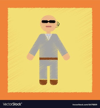 Flat shading style icon male guard vector image