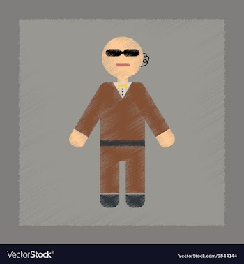 Flat shading style icon male guard vector image