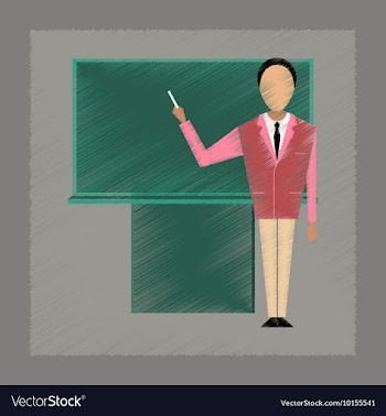 Flat shading style icon male teacher vector image
