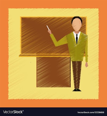 Flat shading style icon male teacher vector image