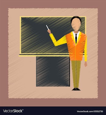 Flat shading style icon male teacher vector image