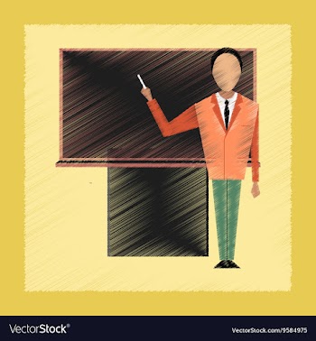 Flat shading style icon male teacher vector image