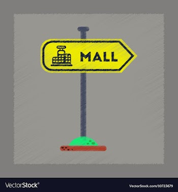 Flat shading style icon mall sign vector image