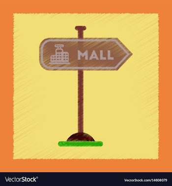 Flat shading style icon mall sign vector image