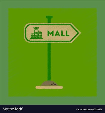 Flat shading style icon mall sign vector image