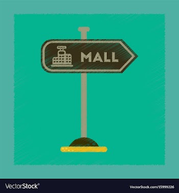 Flat shading style icon mall sign vector image