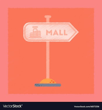 Flat shading style icon mall sign vector image