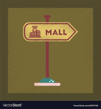 Flat shading style icon mall sign vector image