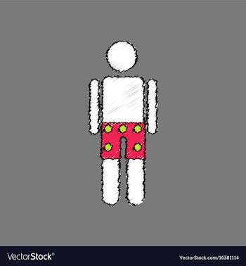 Flat shading style icon man in underwear cloth vector image