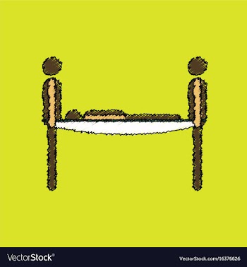 Flat shading style icon man on a stretcher vector image
