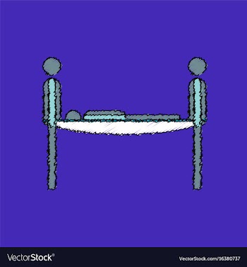 Flat shading style icon man on a stretcher vector image