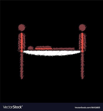 Flat shading style icon man on a stretcher vector image