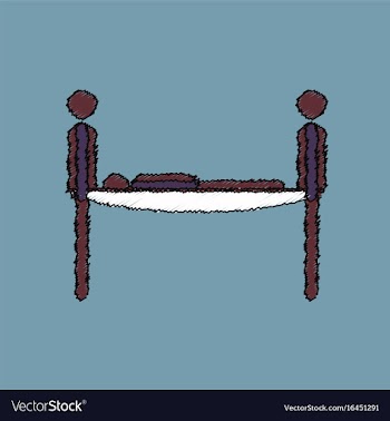 Flat shading style icon man on a stretcher vector image