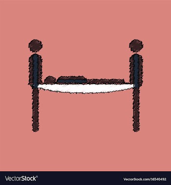 Flat shading style icon man on a stretcher vector image