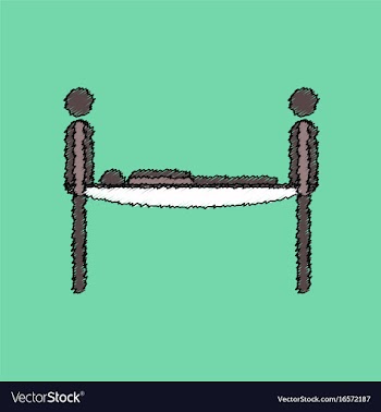 Flat shading style icon man on a stretcher vector image