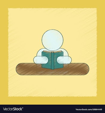 Flat shading style icon man reading book vector image