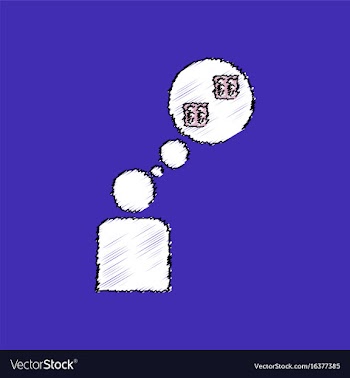 Flat shading style icon man silhouette think dice vector image