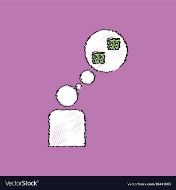 Flat shading style icon man silhouette think dice vector image