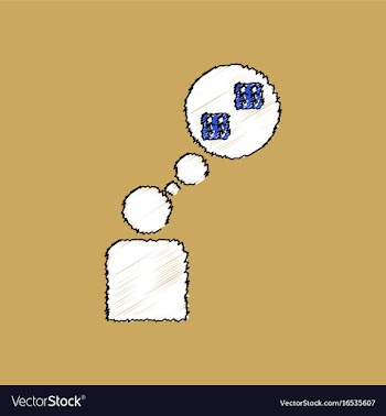 Flat shading style icon man silhouette think dice vector image
