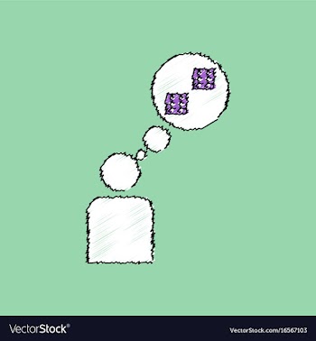 Flat shading style icon man silhouette think dice vector image