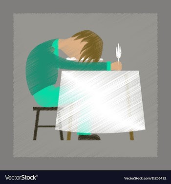 Flat shading style icon man sleeping at desk vector image