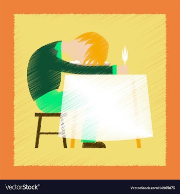 Flat shading style icon man sleeping at desk vector image