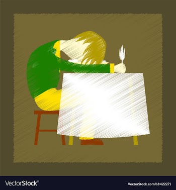 Flat shading style icon man sleeping at desk vector image