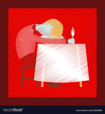 Flat shading style icon man sleeping at desk vector image