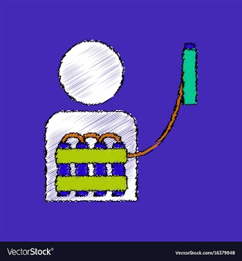 Flat shading style icon man with bomb vector image