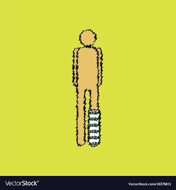 Flat shading style icon man with broken leg vector image