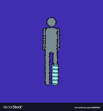 Flat shading style icon man with broken leg vector image