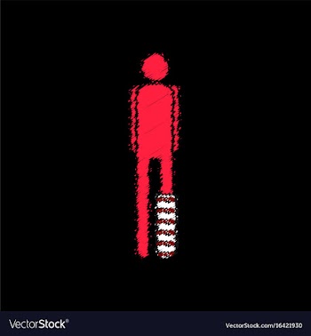 Flat shading style icon man with broken leg vector image