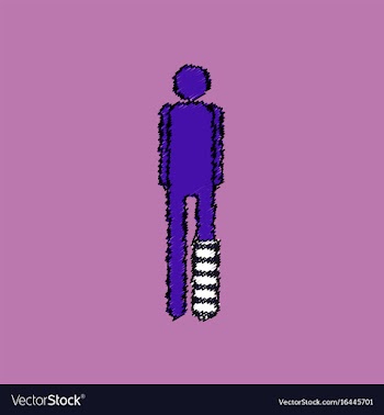Flat shading style icon man with broken leg vector image
