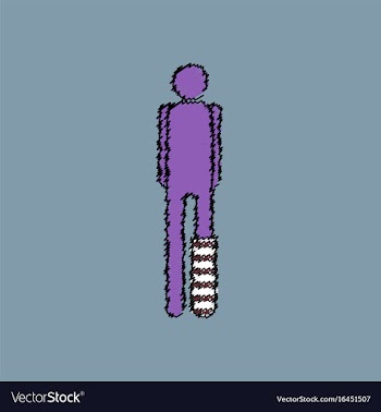 Flat shading style icon man with broken leg vector image