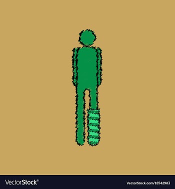 Flat shading style icon man with broken leg vector image