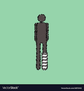 Flat shading style icon man with broken leg vector image