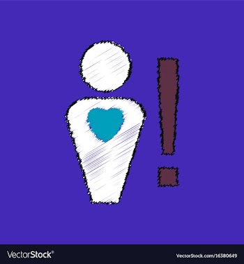 Flat shading style icon man with heart sign vector image