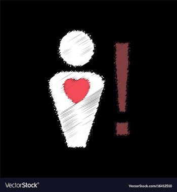 Flat shading style icon man with heart sign vector image