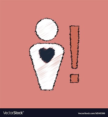 Flat shading style icon man with heart sign vector image