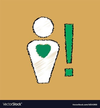Flat shading style icon man with heart sign vector image