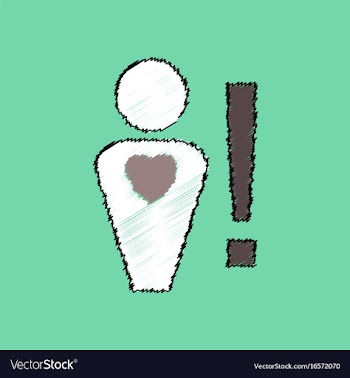 Flat shading style icon man with heart sign vector image