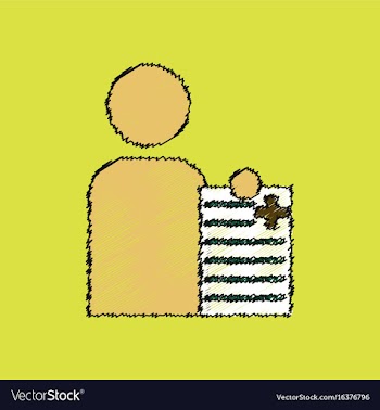 Flat shading style icon man with medical blank vector image