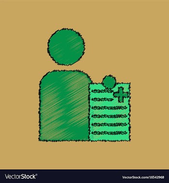 Flat shading style icon man with medical blank vector image
