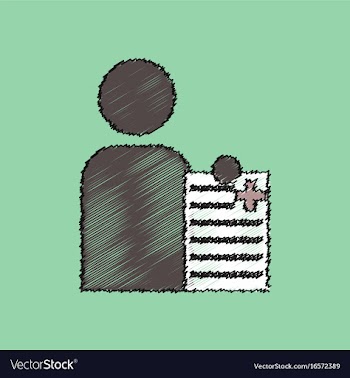Flat shading style icon man with medical blank vector image