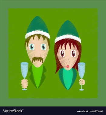 Flat shading style icon man woman wine glasses vector image