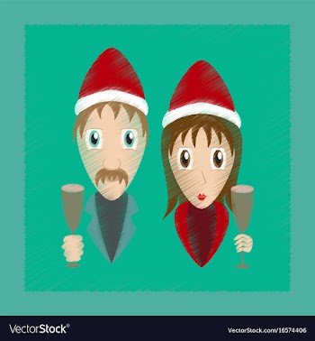 Flat shading style icon man woman wine glasses vector image