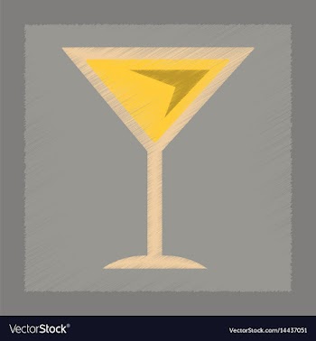 Flat shading style icon martini glass vector image